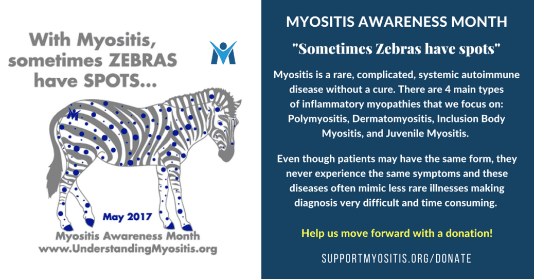 MSU Awareness Theme 2017, With Myositis, Sometimes Zebras have Spots
